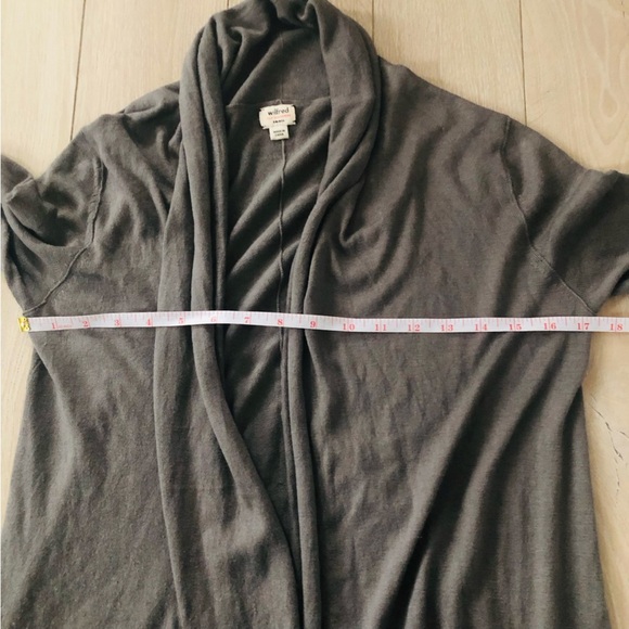 Aritzia Wilfred Silk Cashmere Waterfall Open Front Cardigan in Grey Size S - Picture 4 of 13